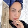 מטפחת לונג ג'ינס נגיעות זהב פרנזים מידות : 2 מטר על 50 